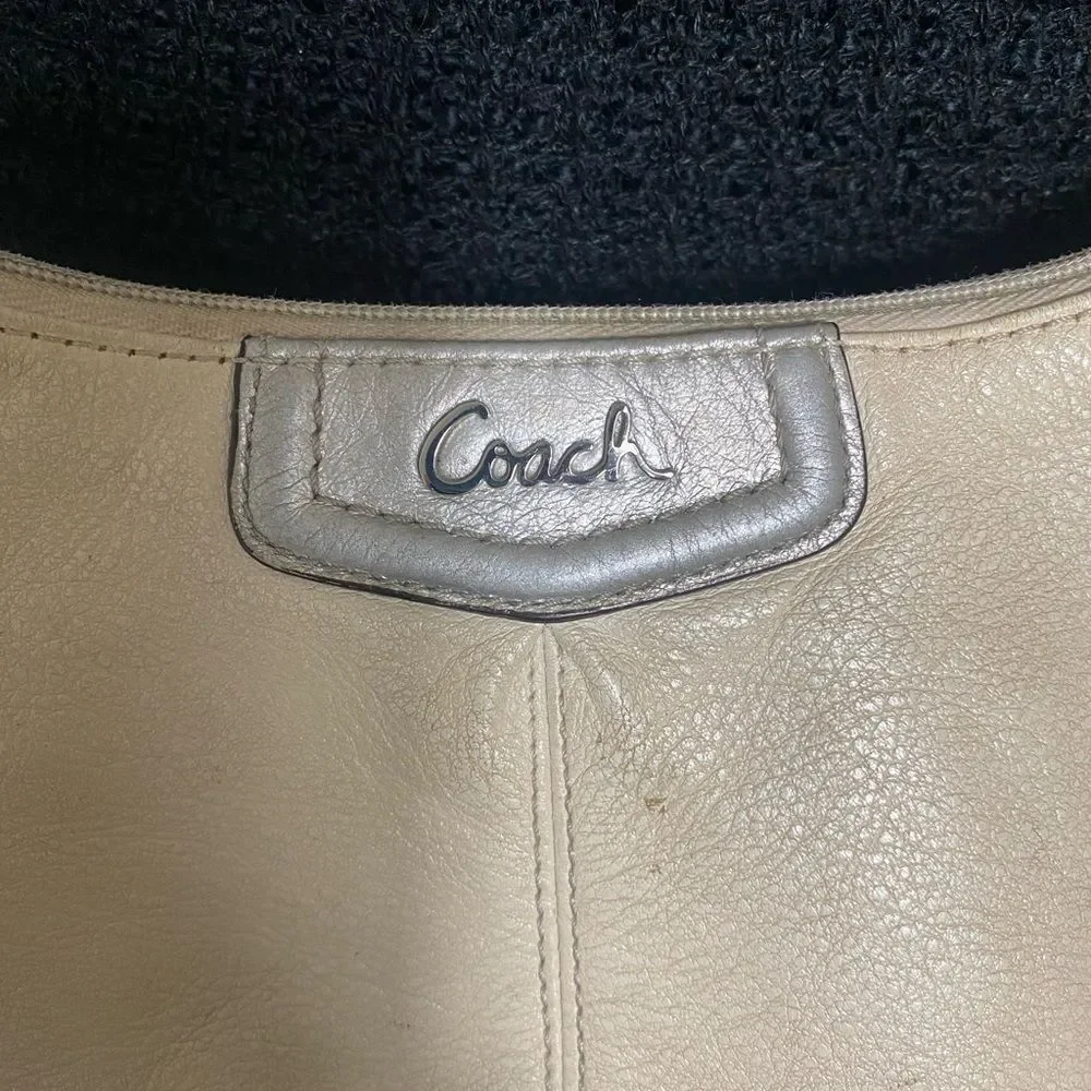 Coach Ashley cream leather crossbody purse